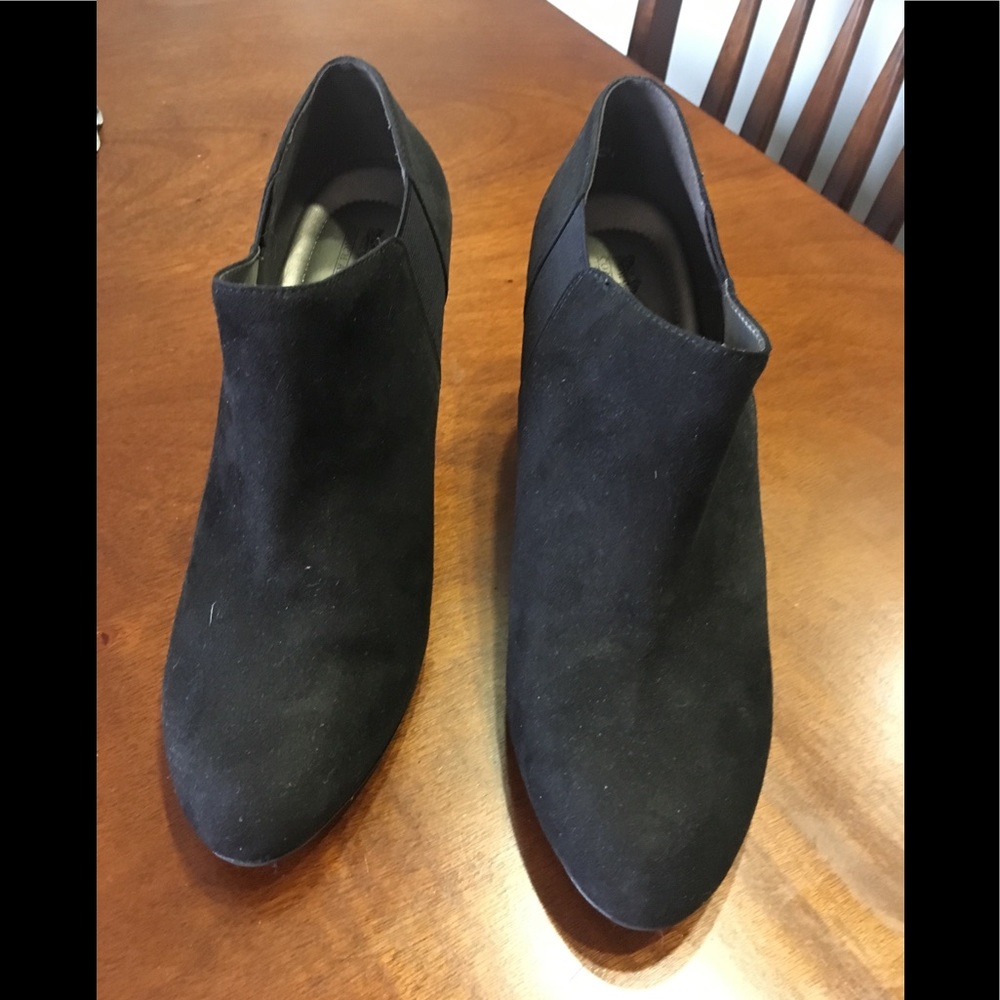 Faux suede booties